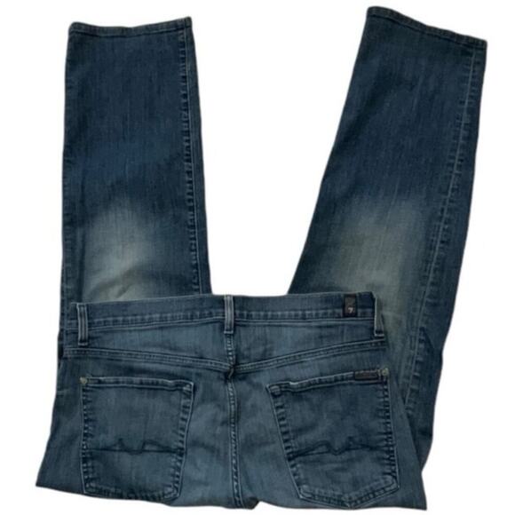For All Seven Mankind Austyn Jeans Mens 36 Whiskers Stretch Mid Wash Streetwear - Picture 7 of 12